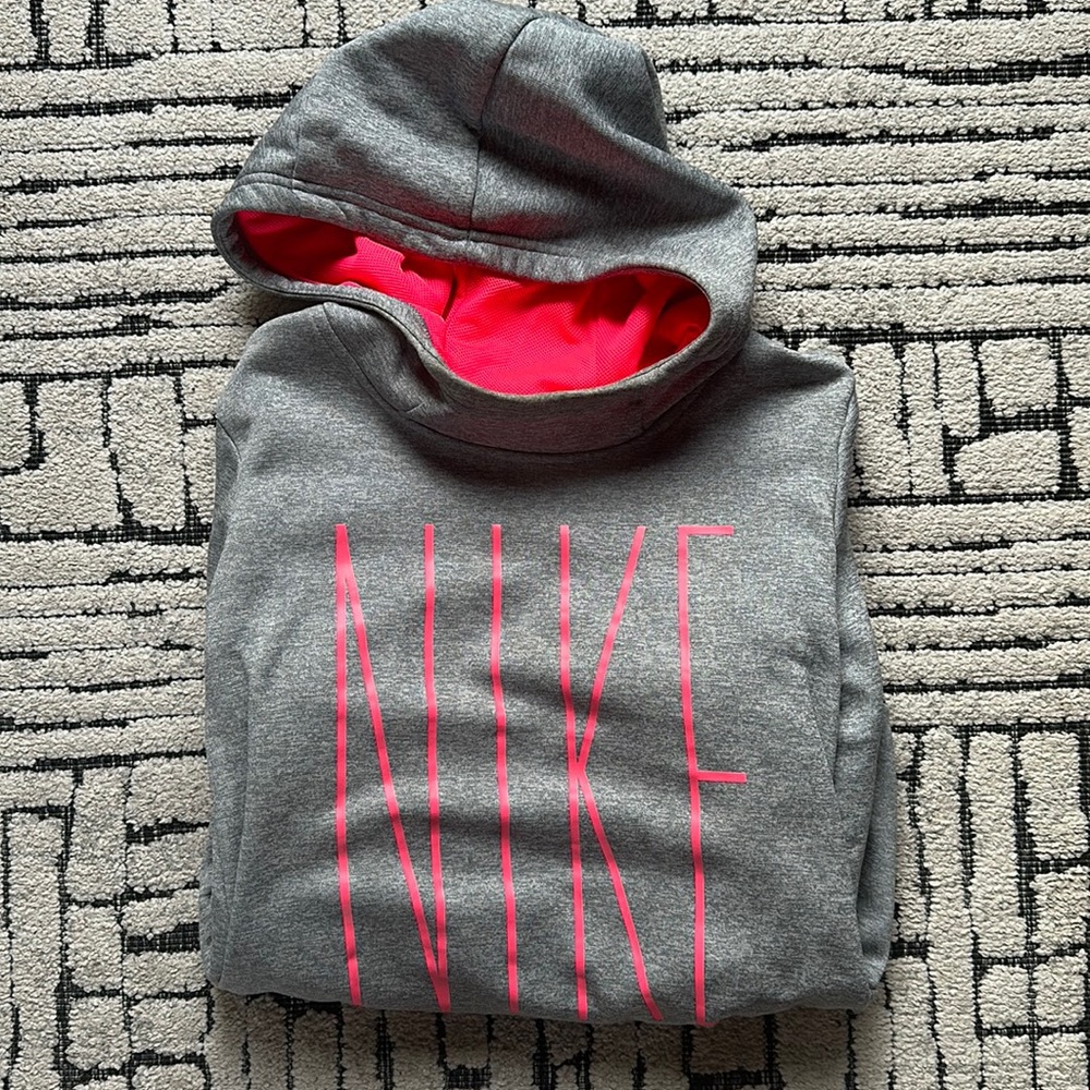 Nike grey and pink hoodie